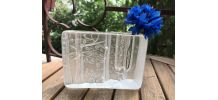 Soliflore Bloc de verre à décor de foret