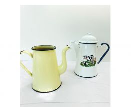 Ancienne Pot/Cafetière Vintage en tôle émaillée