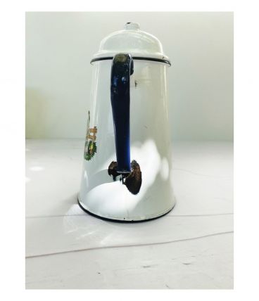 Cafetière/Théière Vintage émaillée décor vaches