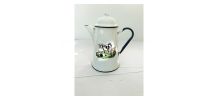 Cafetière/Théière Vintage émaillée décor vaches