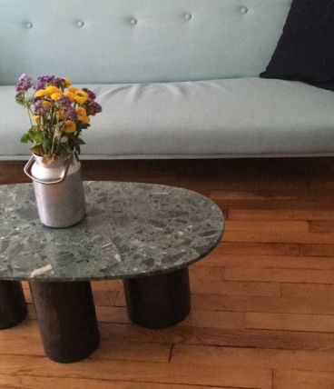 table basse MARBRE et ACIER 