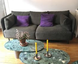 table basse MARBRE et ACIER 