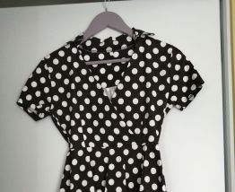 Robe noire à pois - Inspiration vintage
