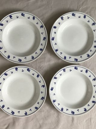 Série de 4 assiettes creuses - en faience 