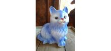 Jolie lampe en céramique  'chat" - Années 80