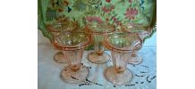 5 coupes à glace  Rosaline Luminarc Arcoroc  vintage 1970