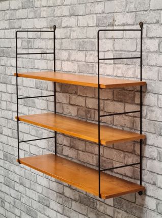 etagere   bois 1950  style tomado ,  string, 65x70x22 superb