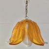 Suspension plexi vintage fleur orange et blanche 