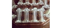 lot de 12 porte-couteaux anciens en verre  moulé 1950