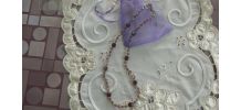 Collier perles de verre à facettes rouge