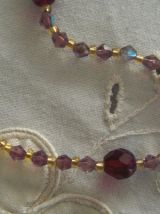 Collier perles de verre à facettes rouge