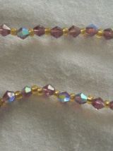 Collier perles de verre à facettes rouge