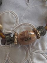 Collier en perles de verre marron