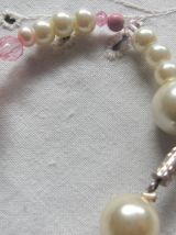 Collier perles de verre et quartz rose