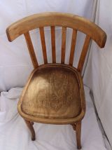Chaise bistrot Luterma très ancienne bois décapée
