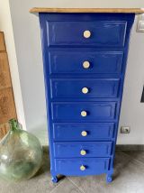 Semainier 7 tiroirs bleu outremer 