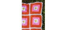 Couverture en laine en crochet - Années 70