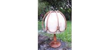Jolie lampe vintage (rotin et tissu) - Années 60