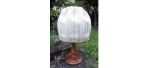 Jolie lampe vintage (rotin et tissu) - Années 60