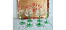6 verres à vin d'Alsace verres à pied , verres ballon