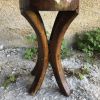 Ancien Tabouret de Traite Pieds Courbés Bois Massif VintagE