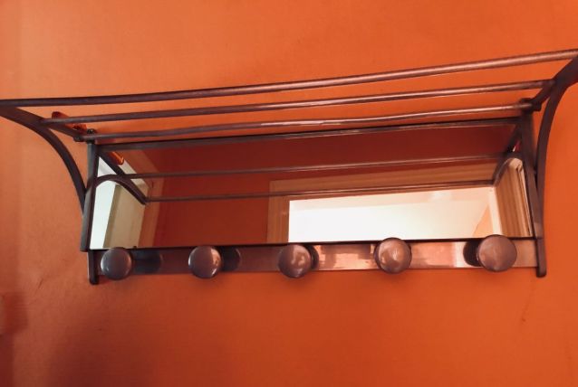 Vestiaire porte manteaux miroir aluminium   
