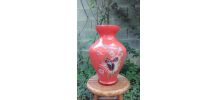 Joli vase en opaline - Décor paon 