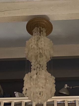 suspension lustre en nacre H130 1970 Flakes