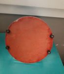 Plateau miroir gravé avec anse vintage