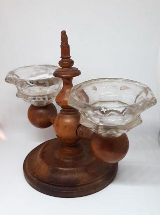 Ancienne salière poivrière de collection en bois 