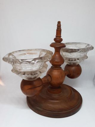 Ancienne salière poivrière de collection en bois 