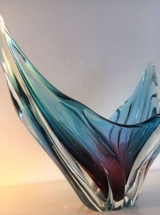 Grande coupe verre de Murano, italie, 40 cm, 1960