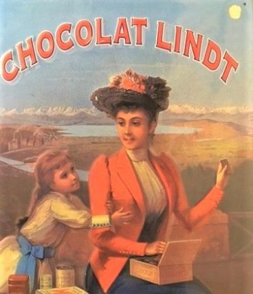 Plaque métal publicitaire Chocolat Lindt  49cmx 34cm
