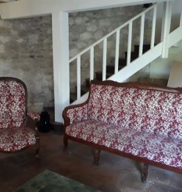 Fauteuil et canapé style voltaire