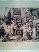 Grande Eau Forte "L'Entrée de Charles V à Anvers"