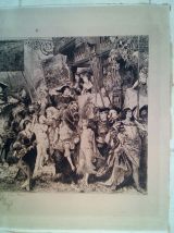 Grande Eau Forte "L'Entrée de Charles V à Anvers"