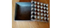 Cendrier carré design vintage en aluminium