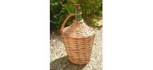 dame jeanne , bonbonne recouverte osier , vintage