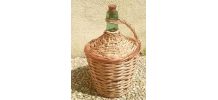 dame jeanne , bonbonne recouverte osier , vintage