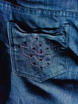 Salopette femme S en jeans bleu foncé