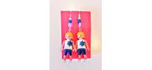 Boucles d'oreilles Playmobil/argenté/blanc/rose/bleu