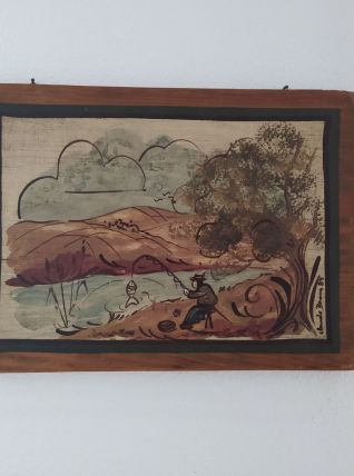 Tableau sur bois Claude Braun 1984