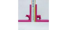 Serre livres vache en rose fuchsia