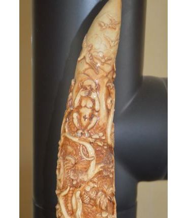CORNE RESINE (décor singe -afrique-foret ) 