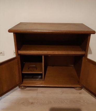 Vends meuble tv chene à customiser plateau tournant 