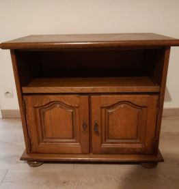 Vends meuble tv chene à customiser plateau tournant 