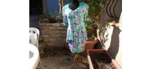 ROBE VINTAGE ANNEE 1950 MULTICOLORE T 36 COTON FRANCAIS