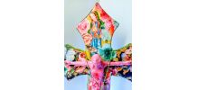 Croix de Jésus crucifix en bois style bohème, kitsch