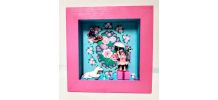Cadre Playmobil rose personnalisable, fille, licorne