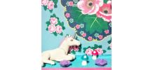 Cadre Playmobil rose personnalisable, fille, licorne
